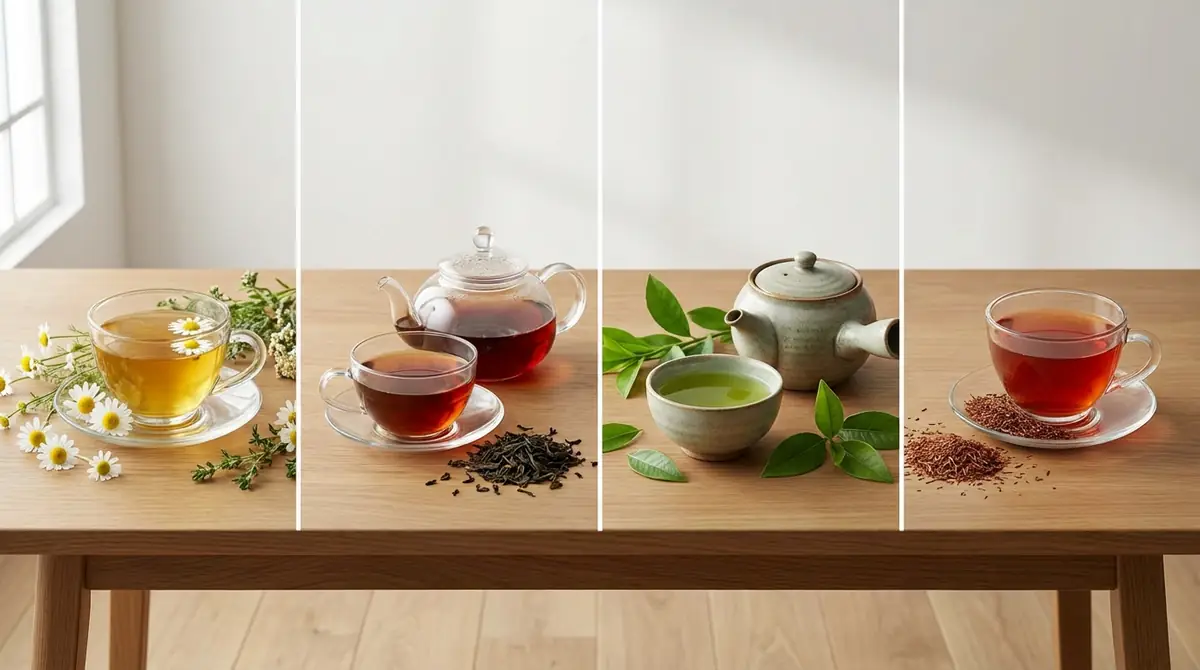 ハーブティーと紅茶・緑茶・ルイボスティーの違い