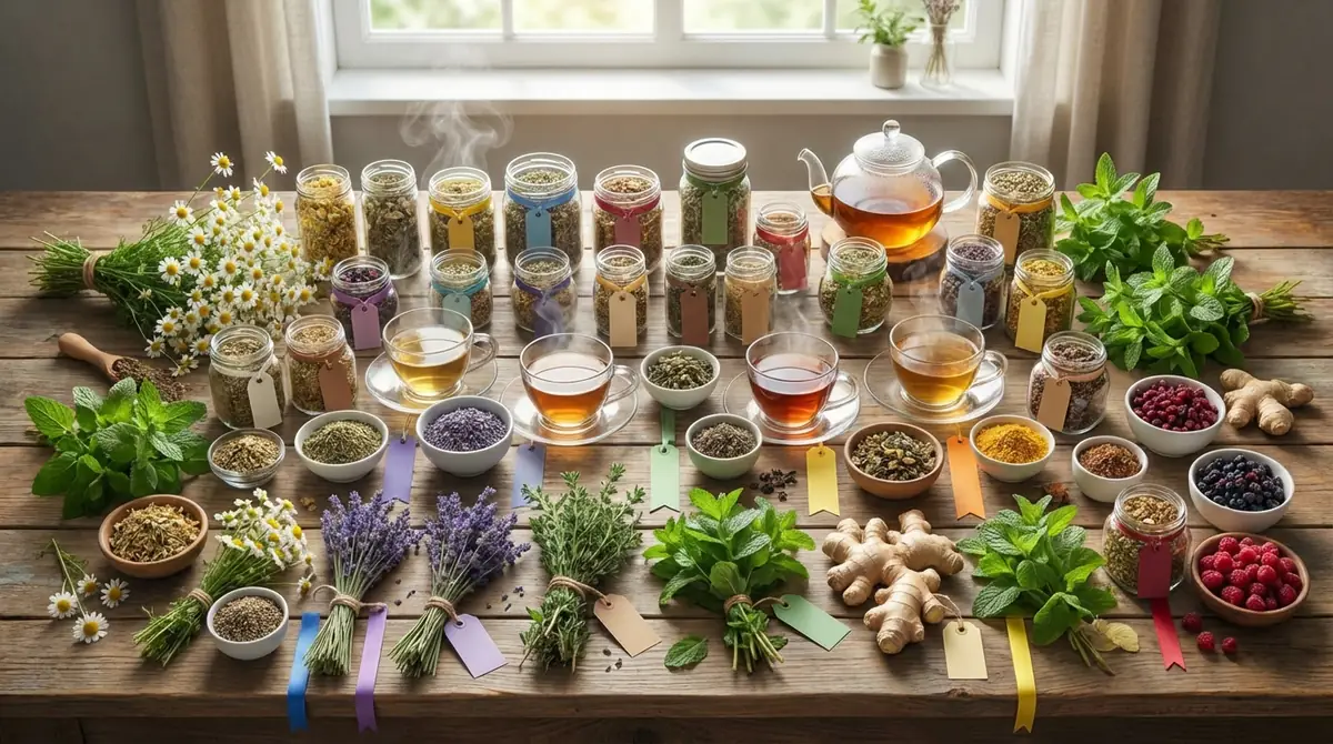 【早見表】ハーブティー27種類の効果一覧｜悩み別に探せる