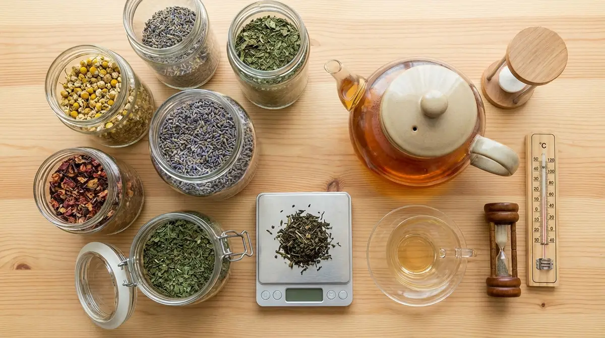 ハーブティー茶葉の基本|分量・湯温・抽出時間の目安