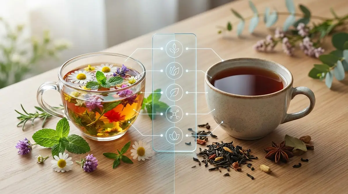 ハーブティーと紅茶の5つの違いを比較表でチェック