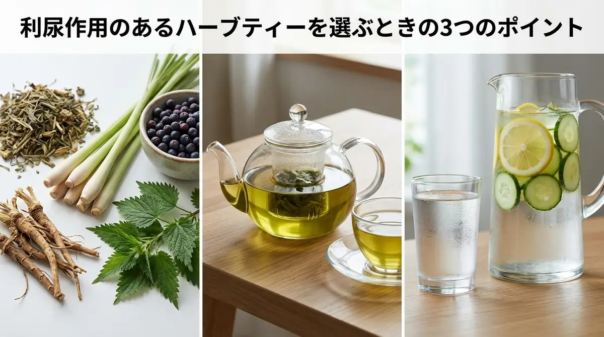 利尿作用のあるハーブティーを選ぶときの3つのポイント